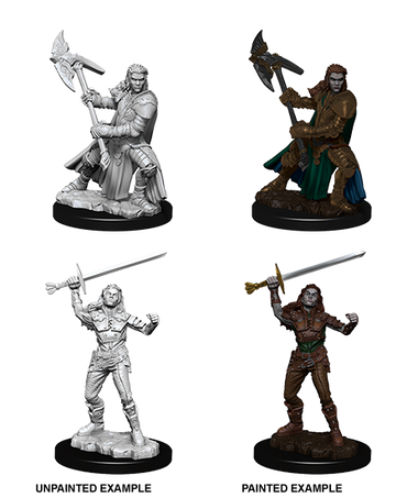 D&D NMM W07 Half-Orc Female Fighter unpainted miniature