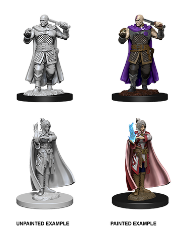 D&D NMM W08 Human Ranger & Moon Elf Sorcerer unpainted miniature