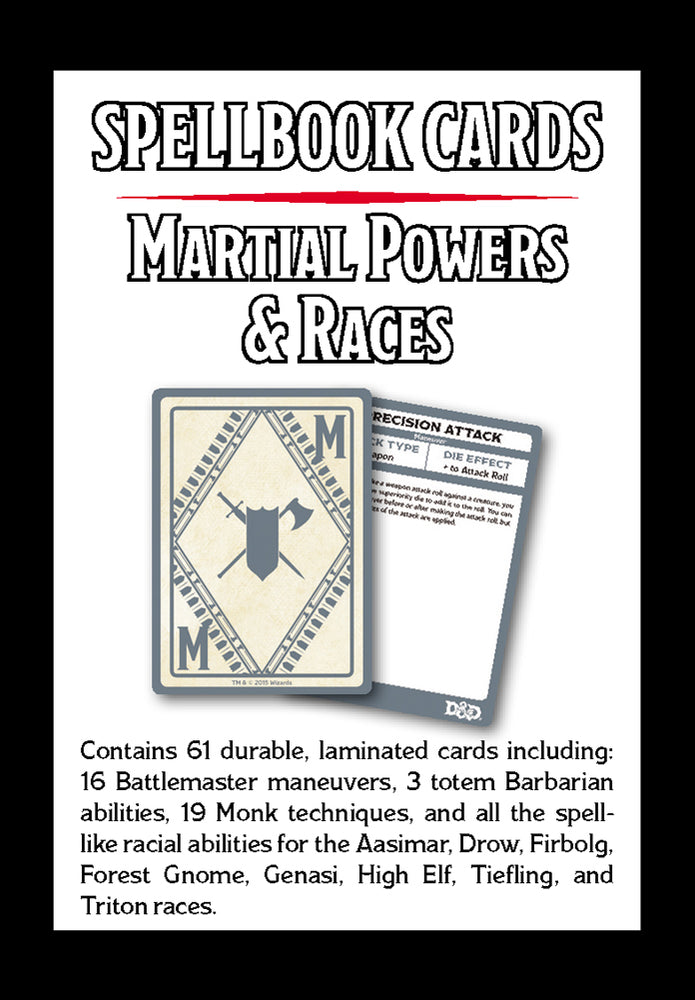 Dungeons & Dragons Spellbook Cards: Martial Powers & Races