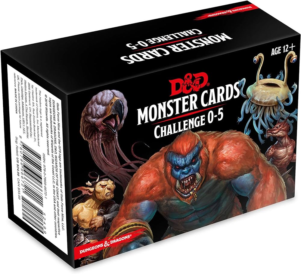 Dungeons & Dragons Monster Cards: Challenge 0 - 5