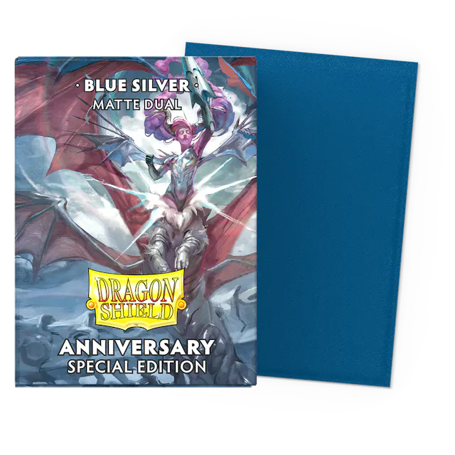 100ct 25th Anniversary Special Edition Dual Matte Sleeves - Standard Size - Blue Silver