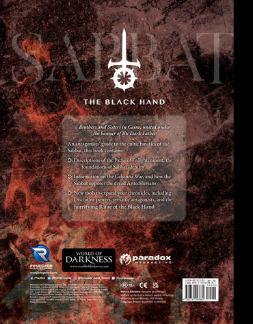 Vampire: The Masquerade 5th Edition RPG Sabbat The Black Hand
