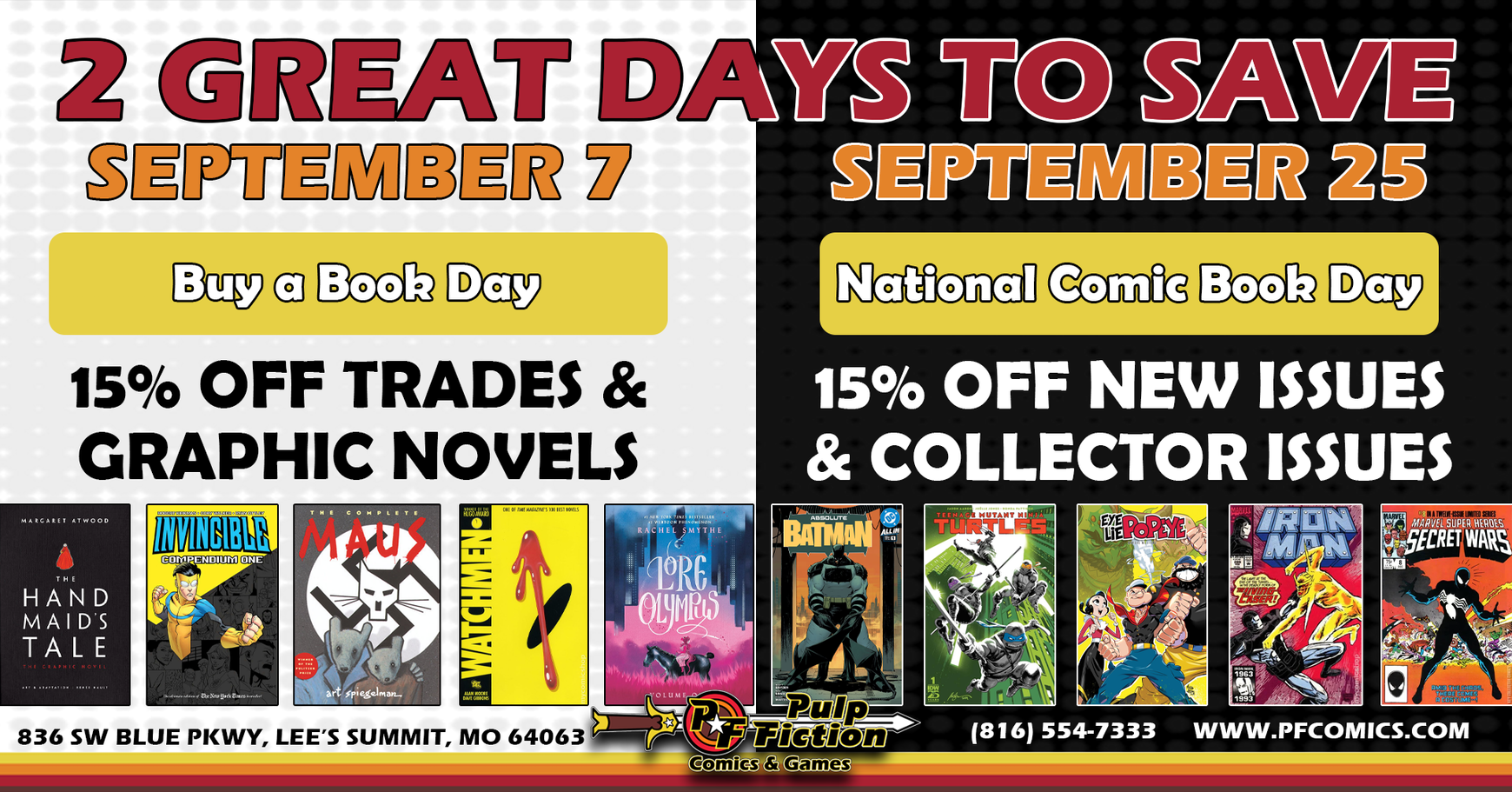 September Comic & Reading Days