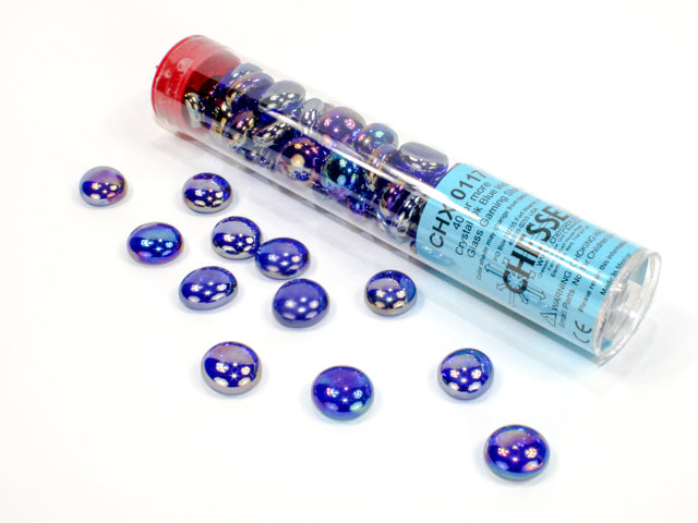 Gaming Stones: Iridized Dark Blue Glass Stones Tube