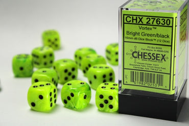 Vortex: 16mm Pip D6 Bright Green/Black (12)