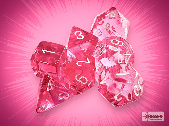 Translucent: Polyhedral 7-Die Set Pink/White