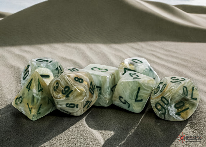 Marble: Mega-hedral Green/dark green 7-Die Set