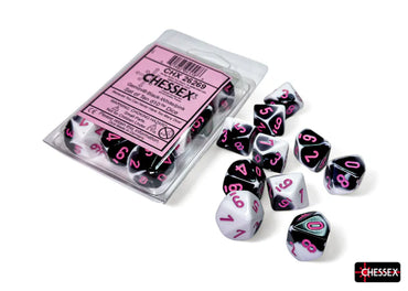 Gemini: Set of Ten d10 Black-White/Pink