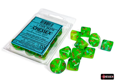 Gemini: Set of Ten d10 Plasma Green-Teal/Orange