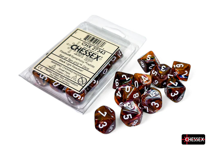 Festive: Set of Ten d10 Symphony/White