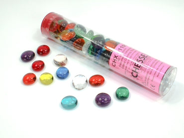 Crystal Assorted Translucent Glass Stones in 5.5 inch Tube (40)