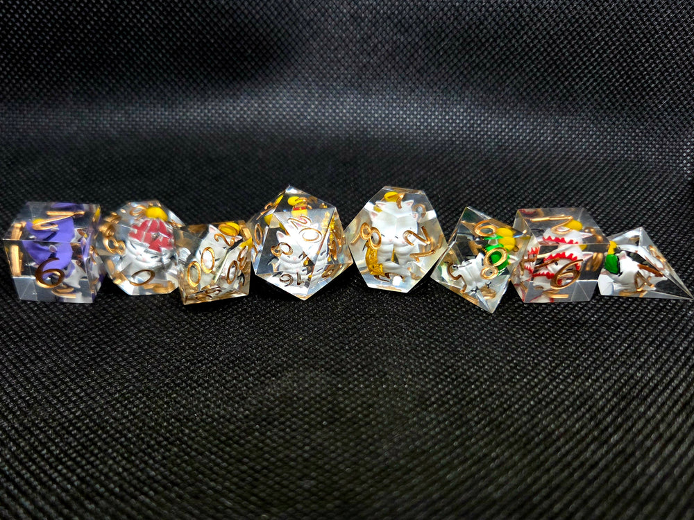 Final Fantasy Good King Moggle Mog XII Hand Painted 7-Die Set (+ Bonus d6)