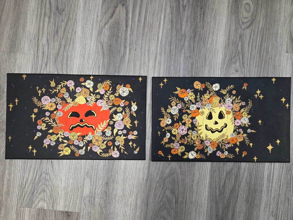 Pumpkin Painting on Leather (Yellow)