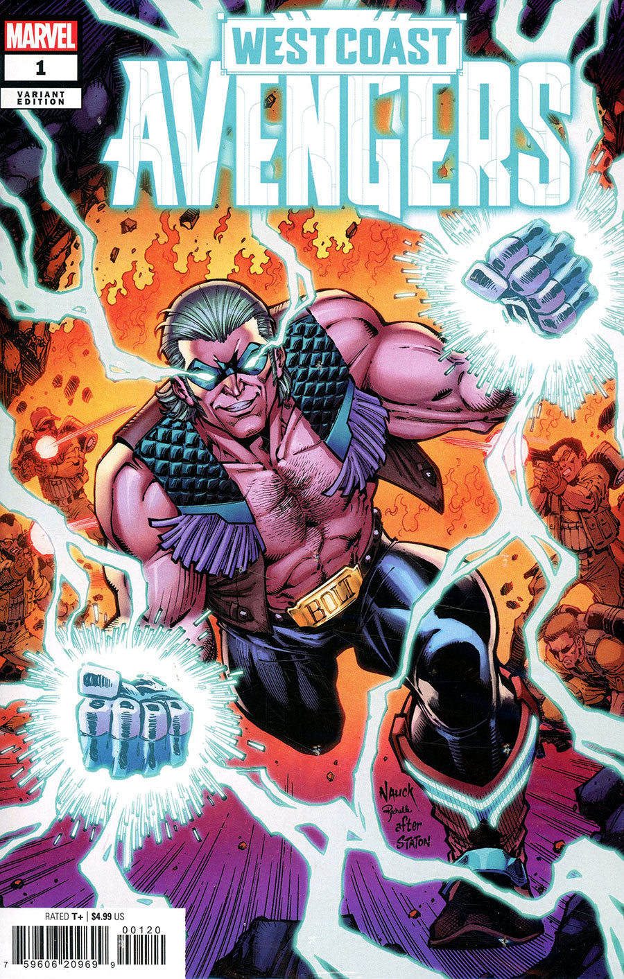 West Coast Avengers #1 Cover N Incentive Todd Nauck Blue Bolt Surprise Variant Cover