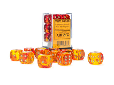 Chessex Gemini 12D6 Red-Yellow/Gold 16MM