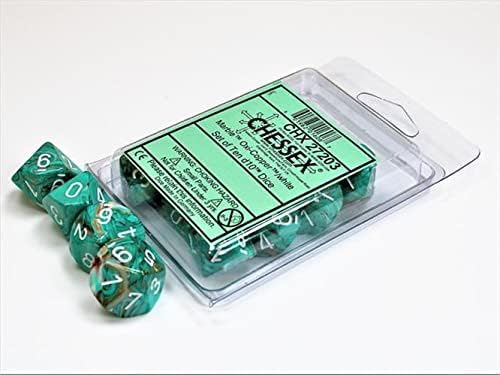 Marble Oxi-Copper/White Dice 10 D10