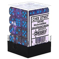 Chessex 12mm D6 Set of 36: Nebula Nocturnal/ Blue Luminary