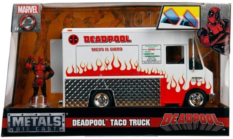 Jada Toys Marvel Deadpool X-Men 1:24 Taco Truck Die-Cast Car with 2.75" Deadpool Figure
