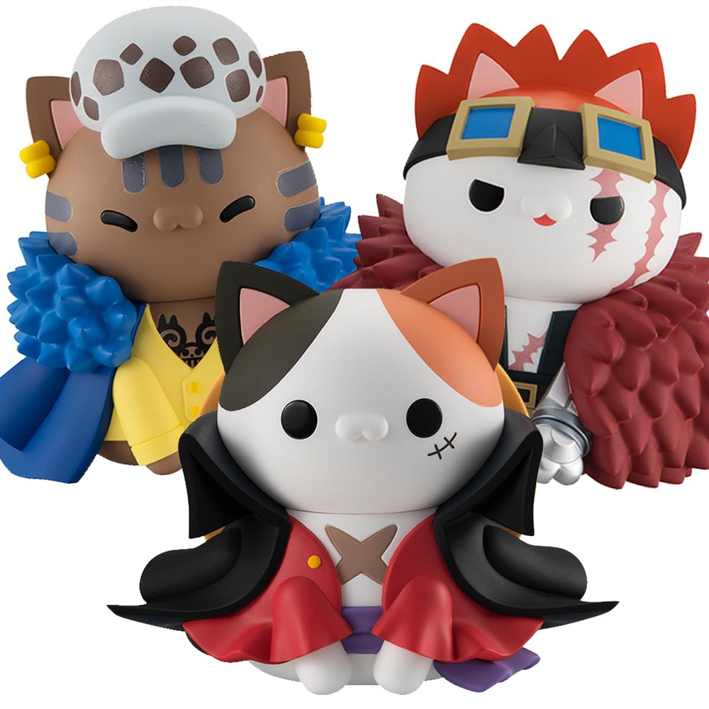MegaHouse: Nyanto! The Big ONE PIECE Series - Monkey.D.Luffy & Tranfalgar Law & Eustass Kid (with gift)