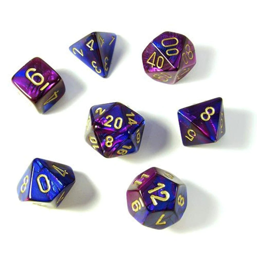 Gemini Blue-Purple/gold 7 Die Set