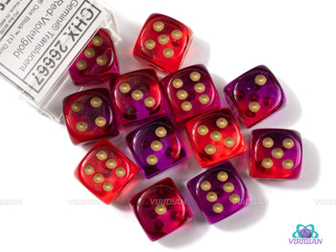 Chessex Gemini 12D6 Red-Violet/Gold 16MM