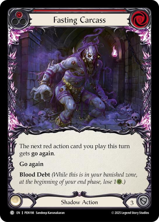 Fasting Carcass (Red) (Rainbow Foil) [PEN198] (Compendium of Rathe)  Rainbow Foil