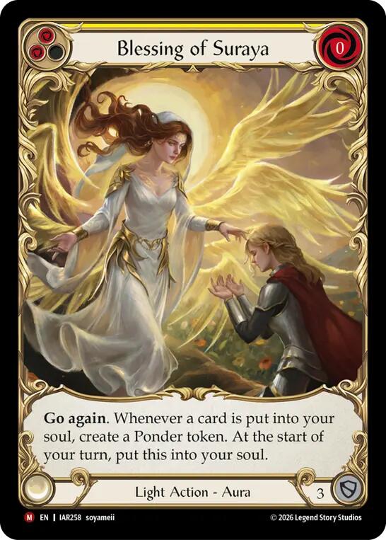 Blessing of Suraya (Yellow) (Extended Art) [IAR258] (Usurp the Shadow Throne)  Cold Foil