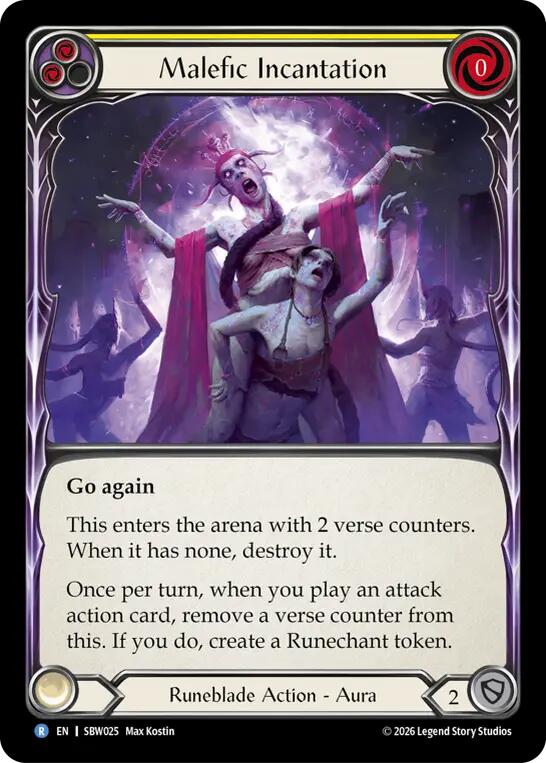 Malefic Incantation (Yellow) [SBW025] (Silver Age: Usurp the Shadow Throne)