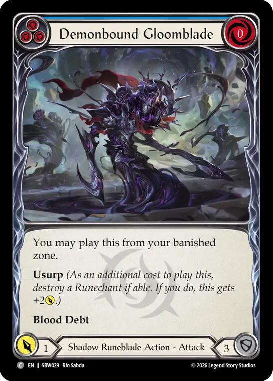 Demonbound Gloomblade (Blue) [SBW029] (Silver Age: Usurp the Shadow Throne)