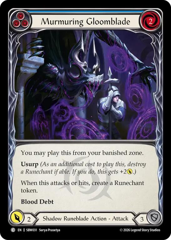 Murmuring Gloomblade (Blue) [SBW031] (Silver Age: Usurp the Shadow Throne)