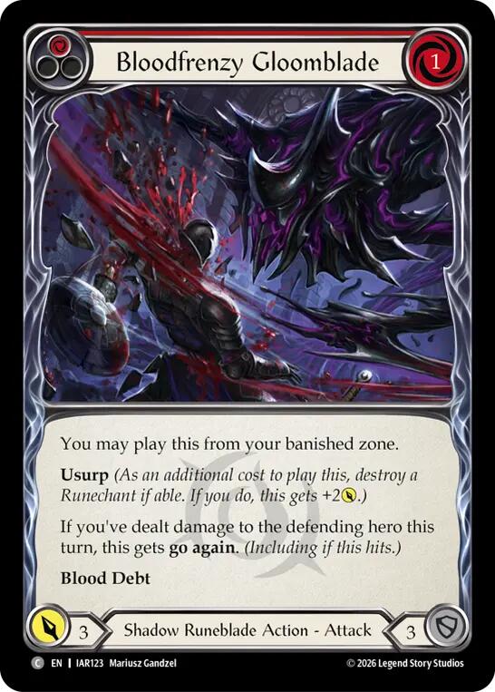 Bloodfrenzy Gloomblade (Red) [IAR123] (Usurp the Shadow Throne)  Rainbow Foil