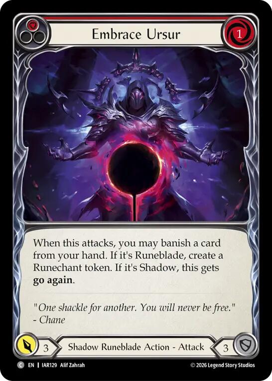 Embrace Ursur (Red) [IAR129] (Usurp the Shadow Throne)  Rainbow Foil
