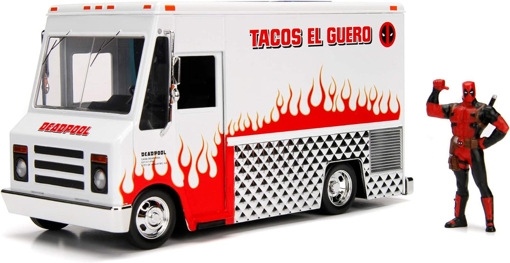 Jada Toys Marvel Deadpool X-Men 1:24 Taco Truck Die-Cast Car with 2.75" Deadpool Figure