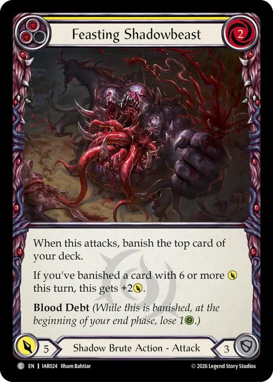 Feasting Shadowbeast (Yellow) [IAR024] (Usurp the Shadow Throne)  Rainbow Foil