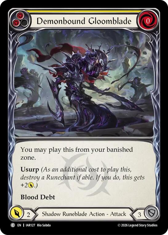 Demonbound Gloomblade (Yellow) [IAR127] (Usurp the Shadow Throne)