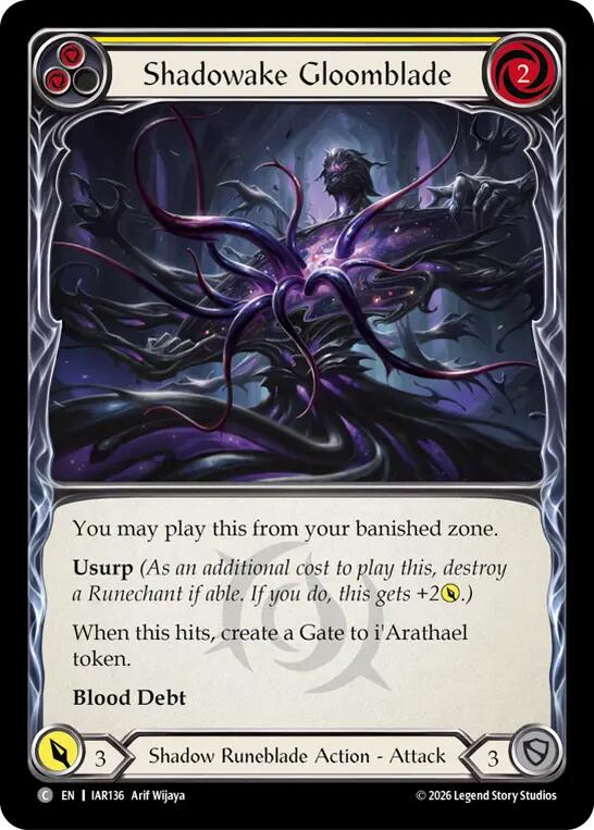 Shadowake Gloomblade (Yellow) [IAR136] (Usurp the Shadow Throne)  Rainbow Foil