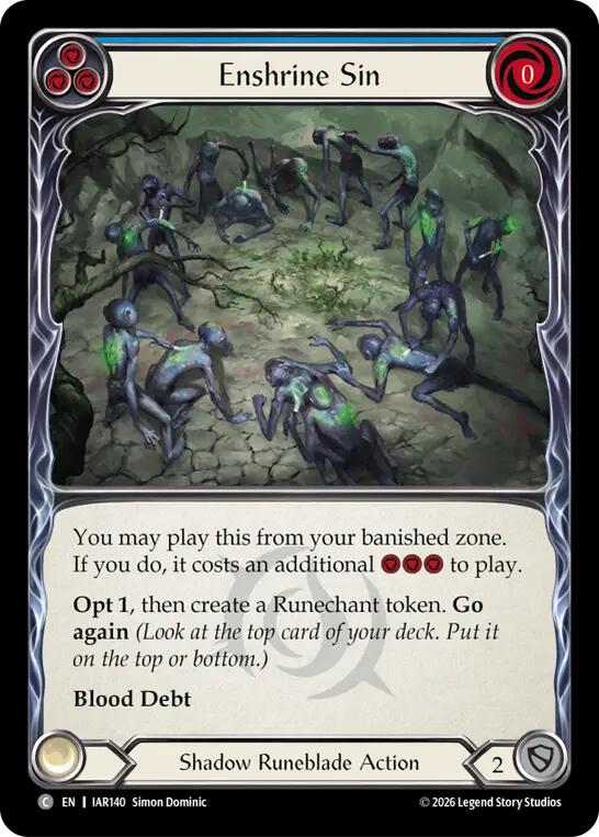 Enshrine Sin (Blue) [IAR140] (Usurp the Shadow Throne)