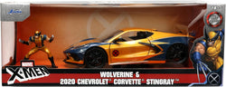 Jada Toys Marvel Wolverine X-Men 1:24 2020 Chevy Corvette Die-Cast Car with 2.75" Wolverine Figure