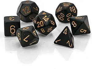 Opaque Black/Gold 7 Die Set