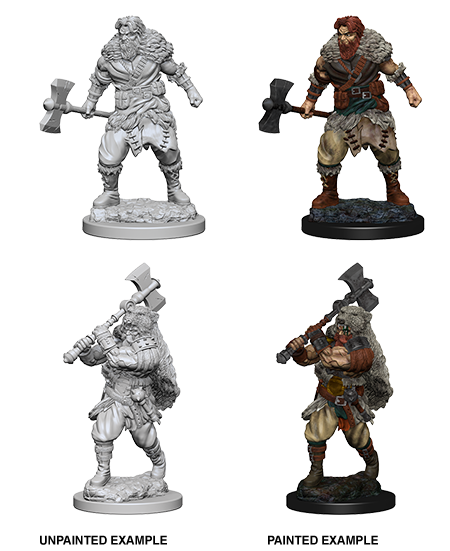 D&D NMM W01 Human Male Barbarian unpainted miniatures