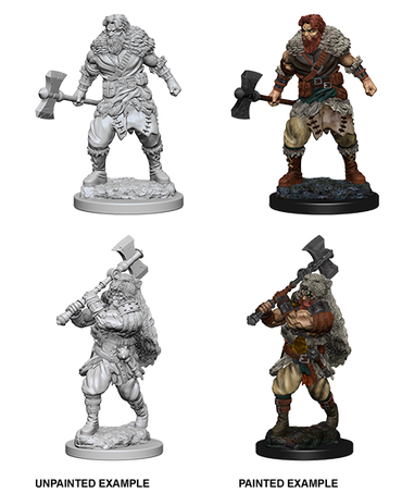 D&D NMM W01 Human Male Barbarian unpainted miniatures