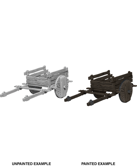Pathfinder Deep Cuts W04 2 Wheel Cart unpainted miniatures