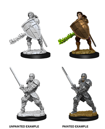 D&D NMM W08 Human Fighter unpainted miniatures