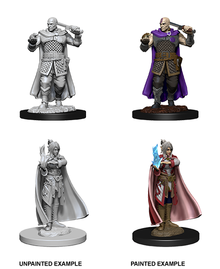 D&D NMM W08 Human Ranger & Moon Elf Sorcerer unpainted miniature