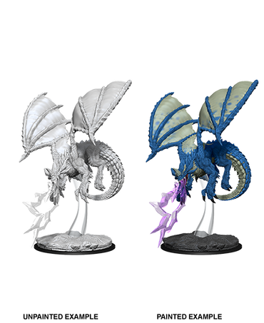 D&D NMM W07 Young Blue Dragon unpainted miniature