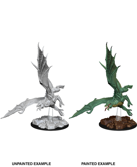 D&D NMM W07 Young Green Dragon unpainted miniature