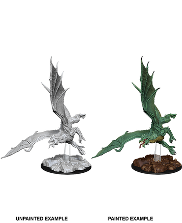 D&D NMM W07 Young Green Dragon unpainted miniature