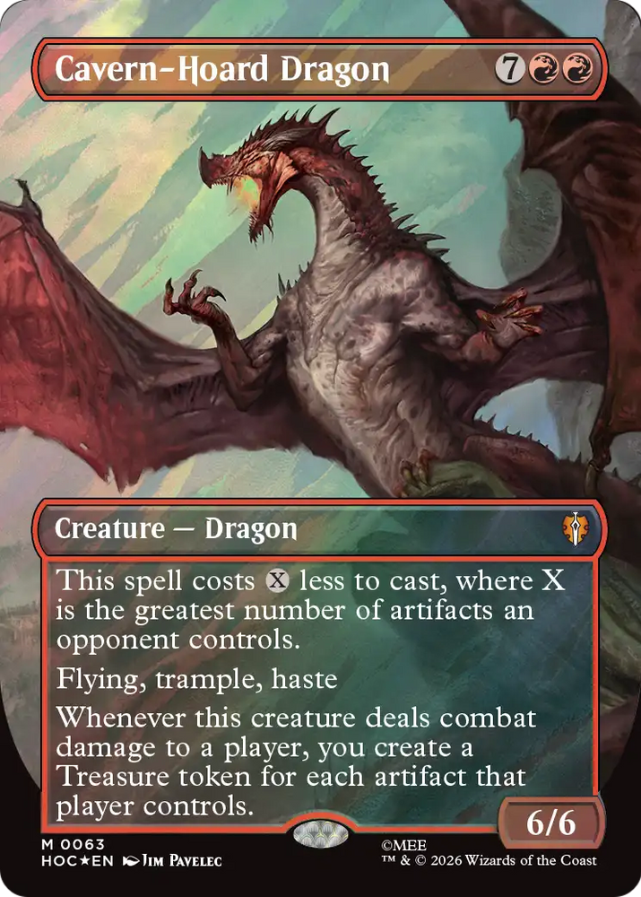 Cavern-Hoard Dragon (Borderless) (Surge Foil) [The Hobbit: Eternal-Legal]