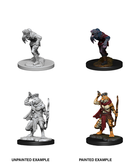 D&D NMM W11 Wererat & Weretiger unpainted miniatures