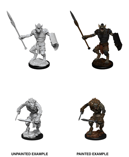 D&D NMM W12 Gnoll & Gnoll Flesh Gnawer unpainted miniatures